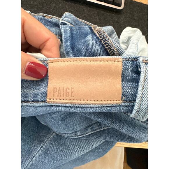 PAIGE  Women's Cindy Mel Jeans W/ Raw Destroyed Hem Denim, Size 26, Like New - Picture 6 of 9